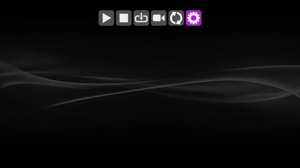 Barra de controles de Perfect Player con botones de reproducción y configuración